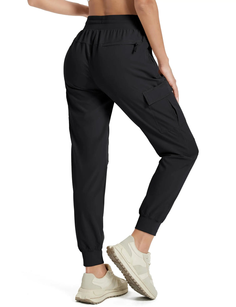 TACVASEN Quick Dry Waterproof Hiking Pants Women's Lightweight Cargo Joggers 5 Pockets Tactical Outdoor Travel Trousers