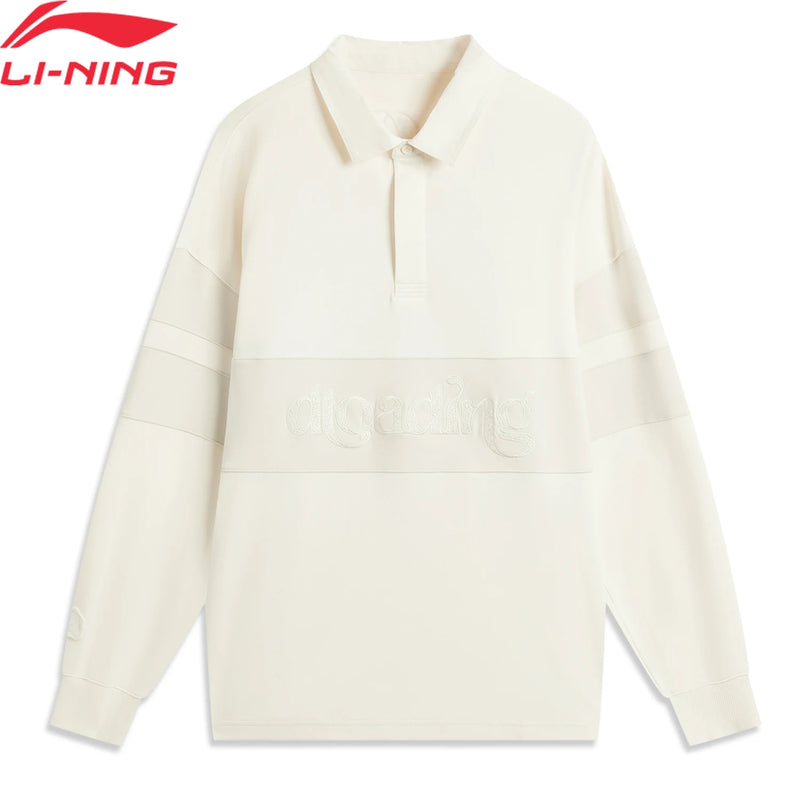 Li-Ning Men's Wade Polo Shirt Long Sleeve Loose Fit Comfortable Stylish LiNing Leisure Sports Pullover APLV519