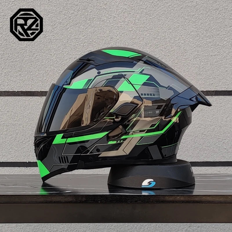 ORZ Motorcycle Helmet High Quality Dual Lens Modular Flipped Helmet Full Face Neutral Motorcycle Travel Helmet Off Road Helmet