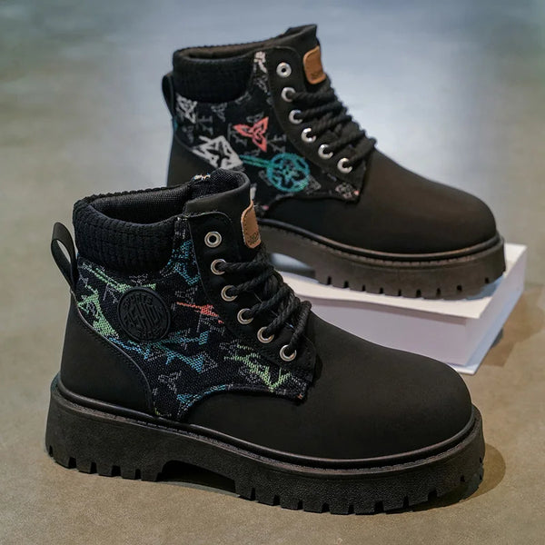 Men's Boots Four Season Classic Big Head Casual Boots Soft Sole Non-Slip Breathable Joker High-Top Outdoor Comfort Tooling Boots