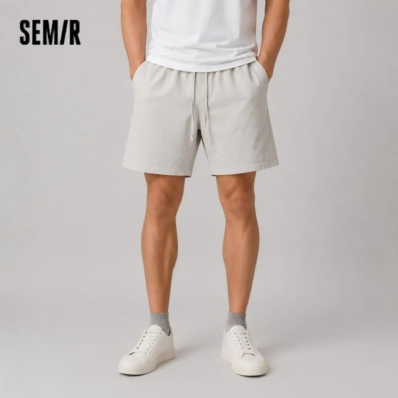 Semir Men Pants Casual Elastic Drawstring Waist Loose Straight Leg Comfortable Soft 2026 Summer Casual Daily Wear Top