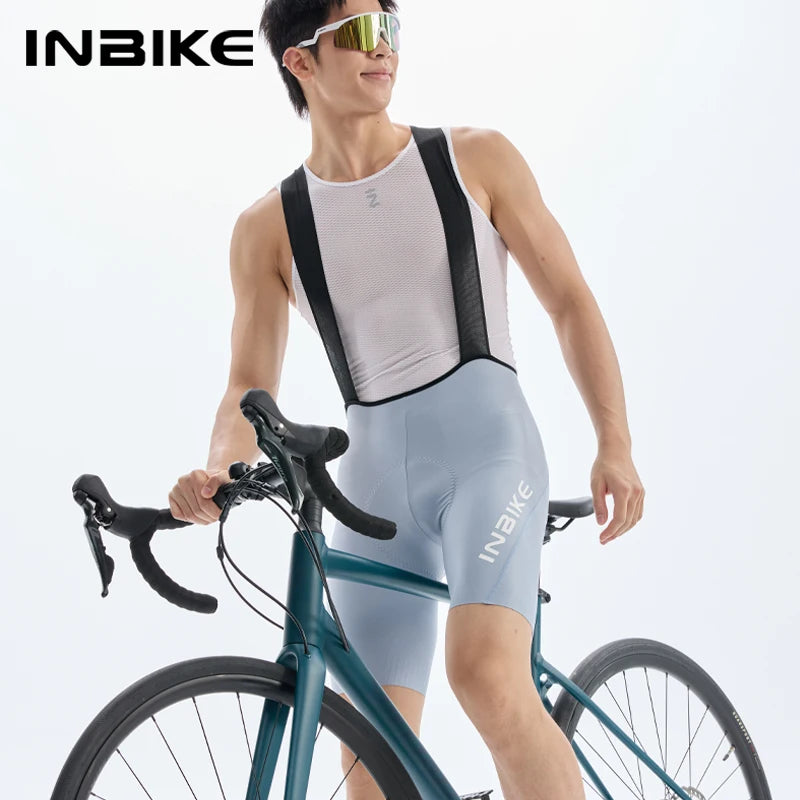 INBIKE Professional Cycling Bibs Men 3D Padded Biking Bib Shorts Riding Bicycle Tights Men's Cycling  Riding Short Pants for Men