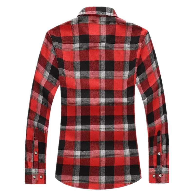2026 New Men's Classic Striped Plaid Shirt, Short Sleeve/Long Sleeve Available, Shirts with Left Chest Pocket M-5XL 6XL 7XL