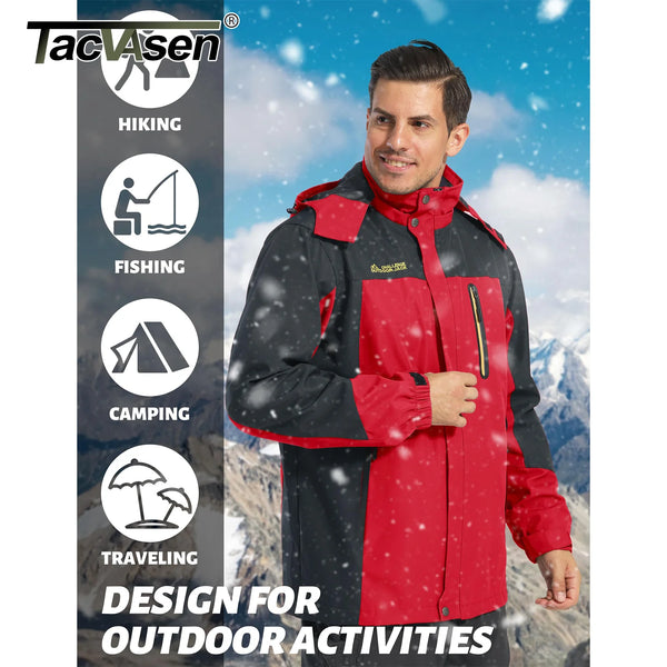 TACVASEN Waterproof Lightweight Jacket Mens Mesh Lined Outdoor Jacket Windproof Fishing Hiking Jacket Rain Coat Male Windbreaker