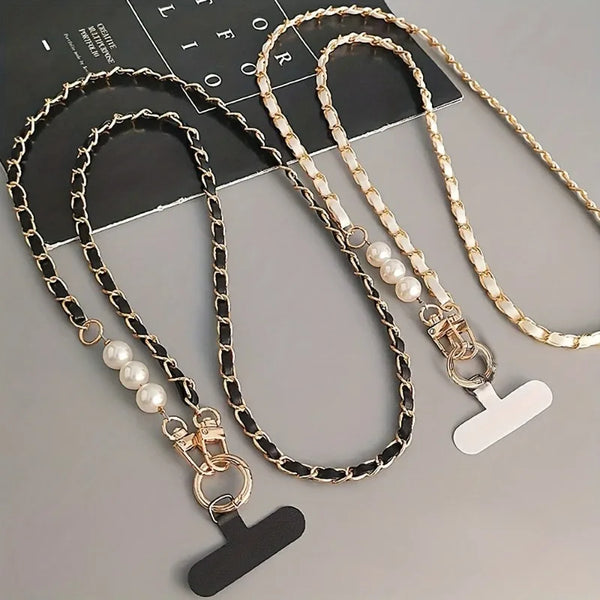 1pc Universal Phone Lanyards Designed with long rope And Shoulder Strap,Specifically Made for Women,Featuring Pearl Pickup Chain