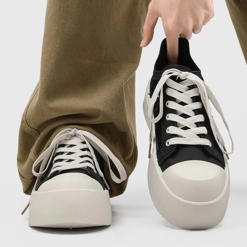 Men's thick-sole canvas Casual board Shoes Four Season Soft-sole Anti-slip Comfort Outdoor Walking Shoes Fashion Youth Tide Shoe