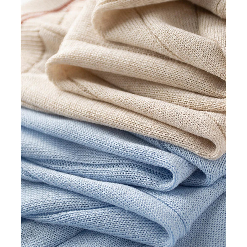 Men's Natural Linen Short Sleeve Knit Shirt - Cool Breathable Ribbed Crew Neck Top with Smooth Texture & Shape Retention