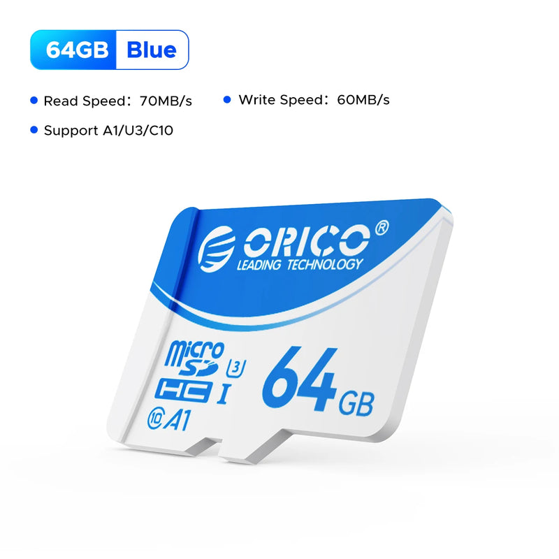 ORICO Micro SD Card TF Memory Card 16GB 32GB 64GB 128GB A1 U3 Class10 V10 for Camera/Drone/Dash Cam