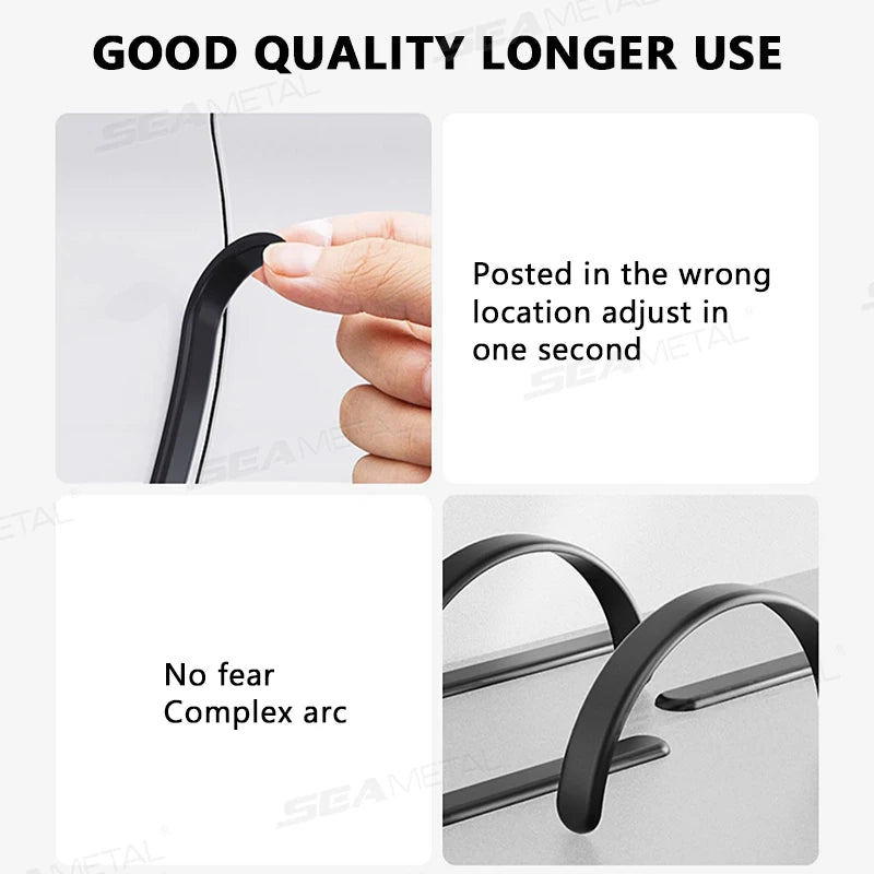 SEAMETAL 4PCS Auto Car Door Edge Protection Guards Buffer Trim Strip Anti Scratch Car Door Protector 15/30/40CM Car Accessories