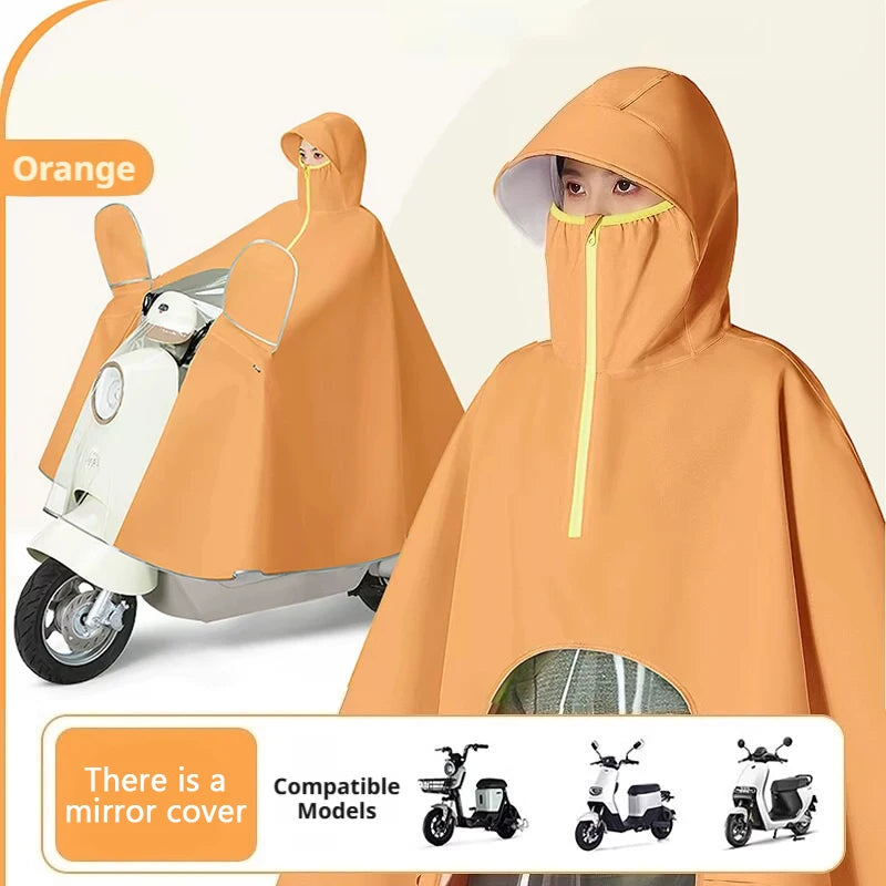 SEAMETAL Universal Thickened Raincoat Upgrade Full Coverage High Neck Rain Cover Waterproof Rainwear for Outdoor Motorcycle Part