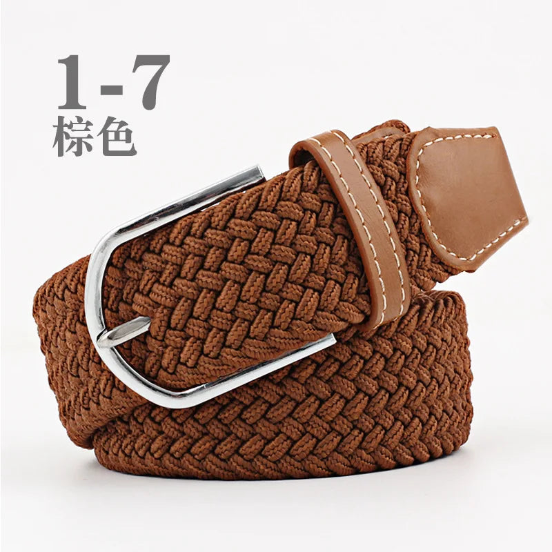 105cm Stretch Woven Belt, Unisex Canvas Belts Fashion Casual Student Belt Women Cinturon Male Waistband.