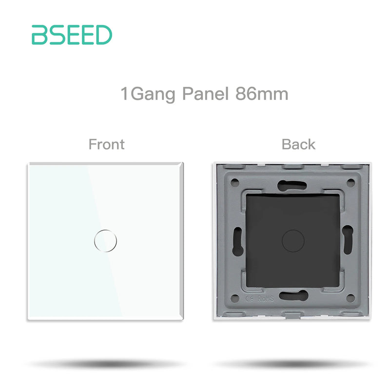 BSEED Zigbee Touch Switch Function Part Glass Panel Only Smart Dimmer Curtain Switch DIY Part Zigbee Socket Parts With Neutral