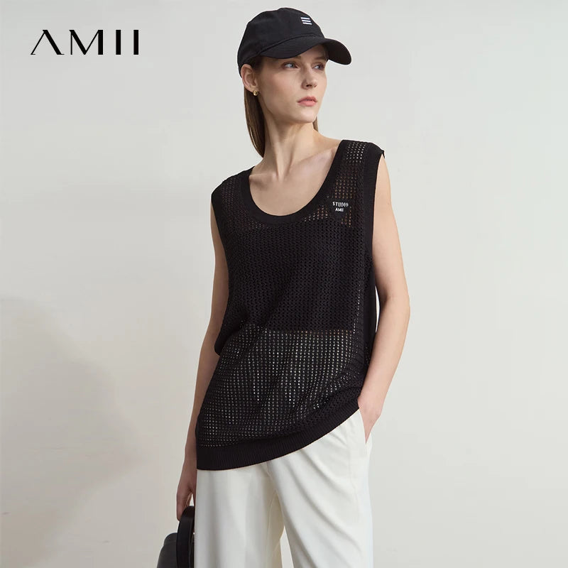 អាវប៉ាក់ AMII Minimalist សម្រាប់ស្ត្រី រដូវស្លឹកឈើជ្រុះឆ្នាំ ២០២៦ កមូលប្រហោងធម្មតា អាវដៃខ្លី ម៉ូដសម្រាប់ស្ត្រី អាវរលុង 12522069