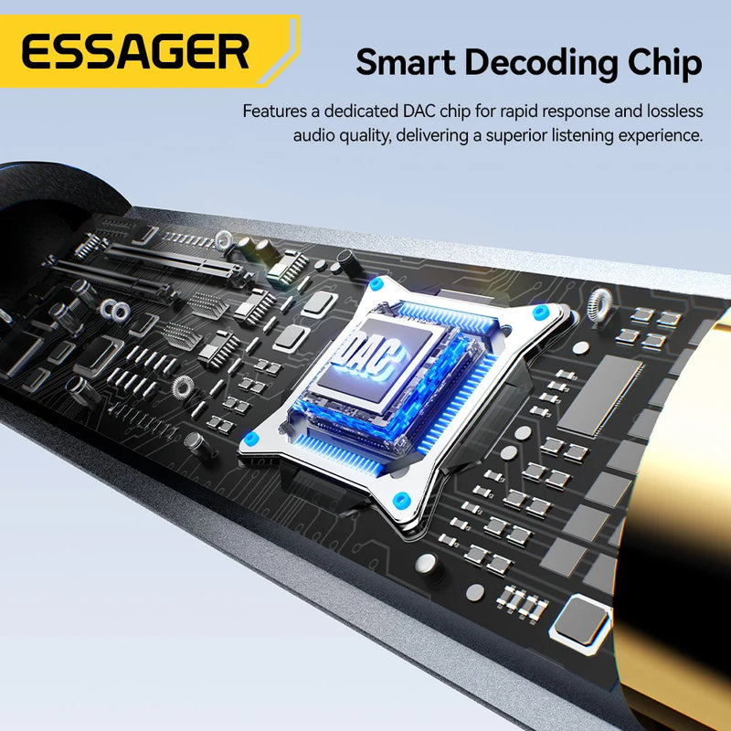 Essager USB To 3.5mm Audio Cable External Sound Card USB Female to 3.5mm Jack Adapter for Headphone PC Laptop Swittch Speakers