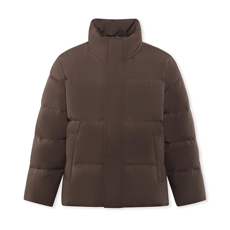 Semir Men Puffer Thick Down Colorblock Textured Print Stand Collar Loose Fit 2026 Urban Casual Warm Couple Style Outerwear