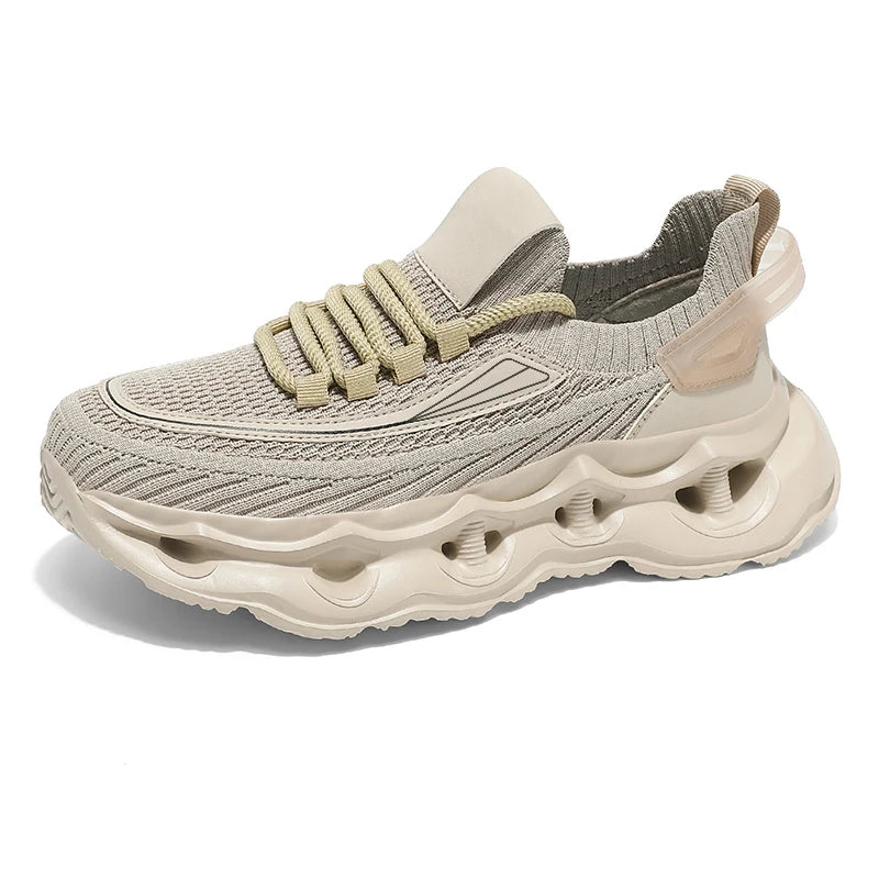 Men's thick sole casual sneakers four seasons breathable soft sole non-slip outdoor running shoes lightweight speed sports shoes