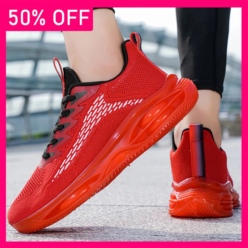 Men Sports Shoes New High-quality Mesh Breathable Lightweight Lace Up Running Shoes Summer Comfortable Versatile Tennis Shoes
