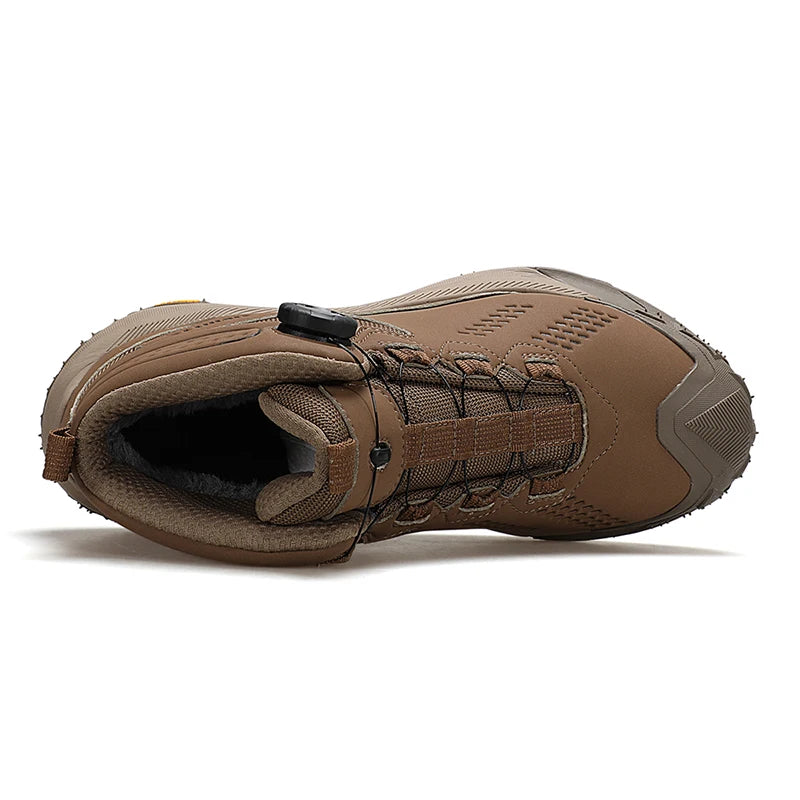 HUMTTO Outdoor Boots for Men Genuine Leather Hiking Shoes Non-slip Camping Trekking Men's Sports Shoes Winter Safety Sneakers