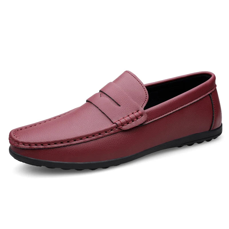 Spring Autumn Mens Casual Leather Loafers Men Loafer Shoes Mocasines Hombre Mocassini White Black Slip-On Big Size Dropshipping