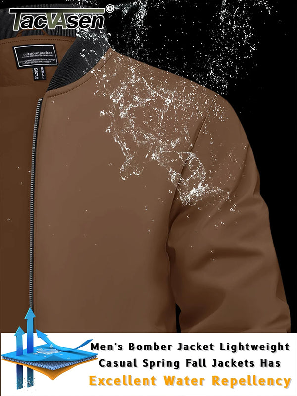 TACVASEN Lightweight Biker Jackets Mens Waterproof Casual Jacket Outdoor Basketball Jackets Coats With Pocket Windbreaker