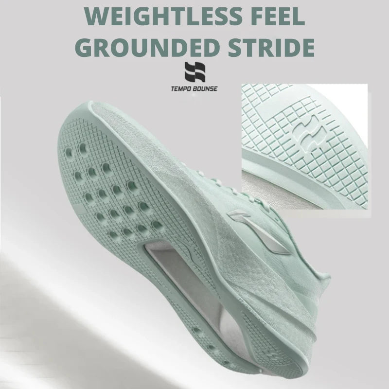 ស្បែកជើងរត់ Li-Ning សម្រាប់នារី CHAOYING Cushion BOOM ទម្ងន់ស្រាល Rebound TEMPO BOUNSE ទន់ និងងាយស្រួលពាក់ ARBW008