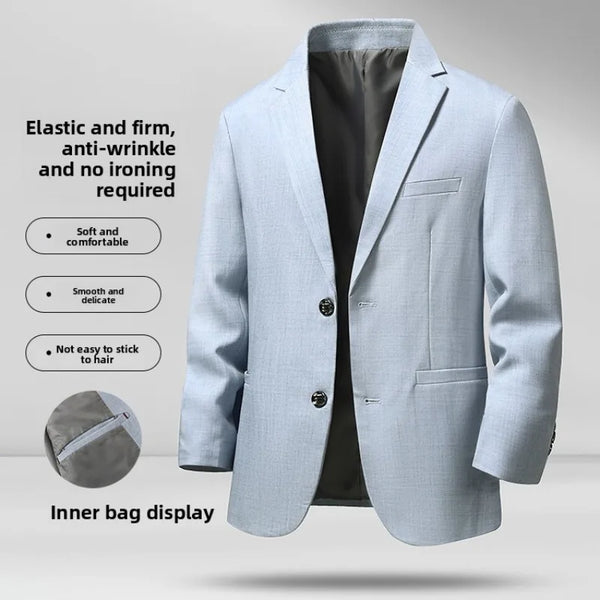 Men's Slim Fit Casual Blazer Stretch Anti-Wrinkle Suit Jacket Notch Lapel Business Daily Coat
