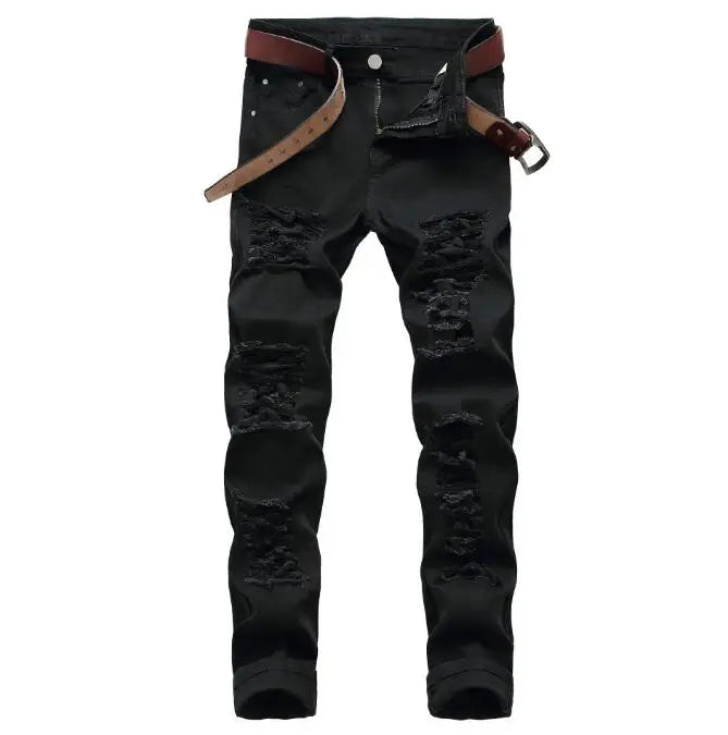 2026 Men's Blue Jeans 3D Digital Print Stretch Denim Pants Blue Black White Trousers Men Fashion Slacks 28-34 36 38 40 42