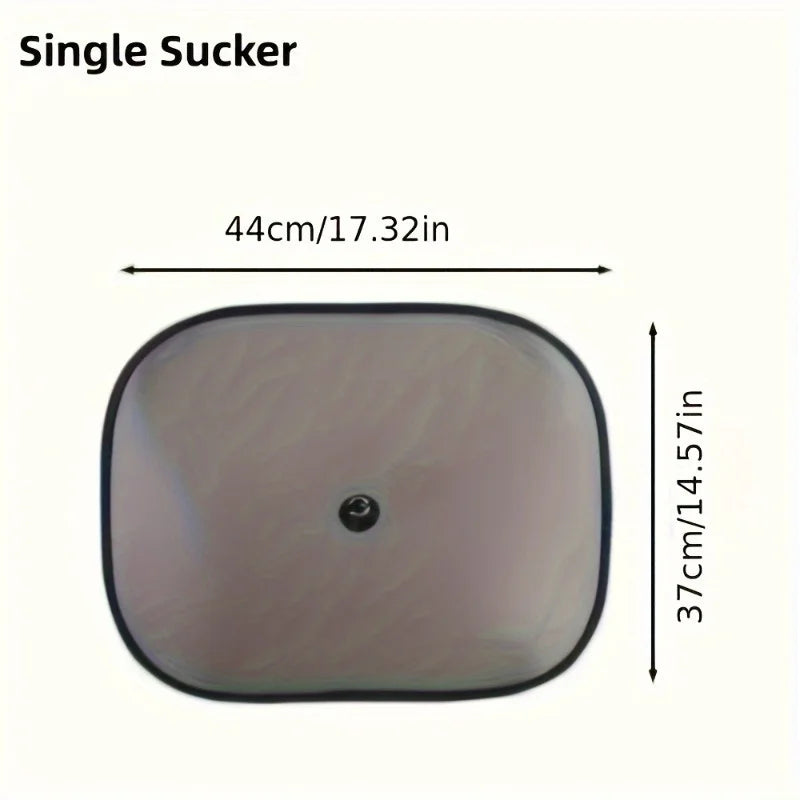 2pcs Car Sunshade, Electrostatic Window Insulation Mesh, Roll-Up Front Side Window Shade for Vehicle Cooling and Heat Reduction