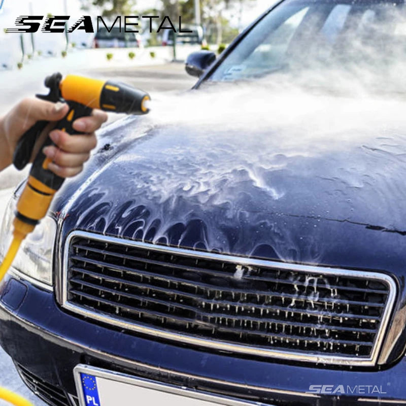 SEAMETAL High-pressure Car Wash Gun Nozzle 10 meter Water Pipe with Car Wash Tool Set Extension Water Hose for Car Accessories