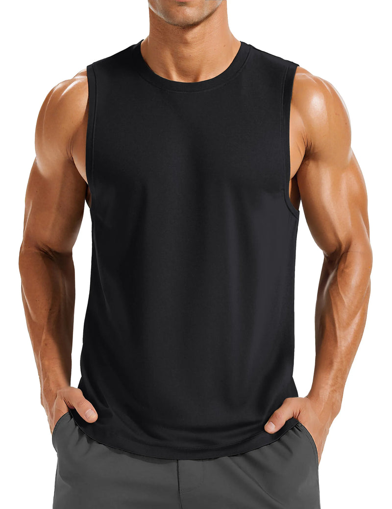 TACVASEN Summer Dry Fit Muscle Tank Tops Mens Workout Sleeveless Cut off Shirts Gym Fitness Bodybuilding Vest Athletic Tank Tops