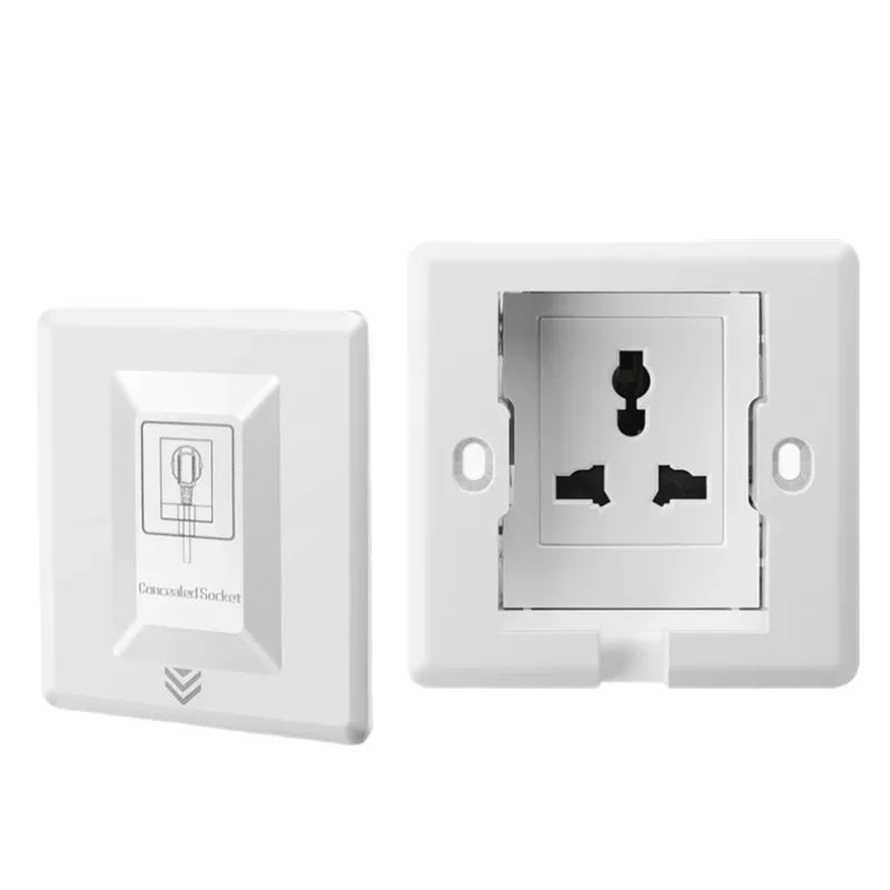 UK Plug 13A Wall Embedded Socket Panel, Hidden Wall 220V Electrical Socket, Model 86 Refrigerator Invisible Power Outlet
