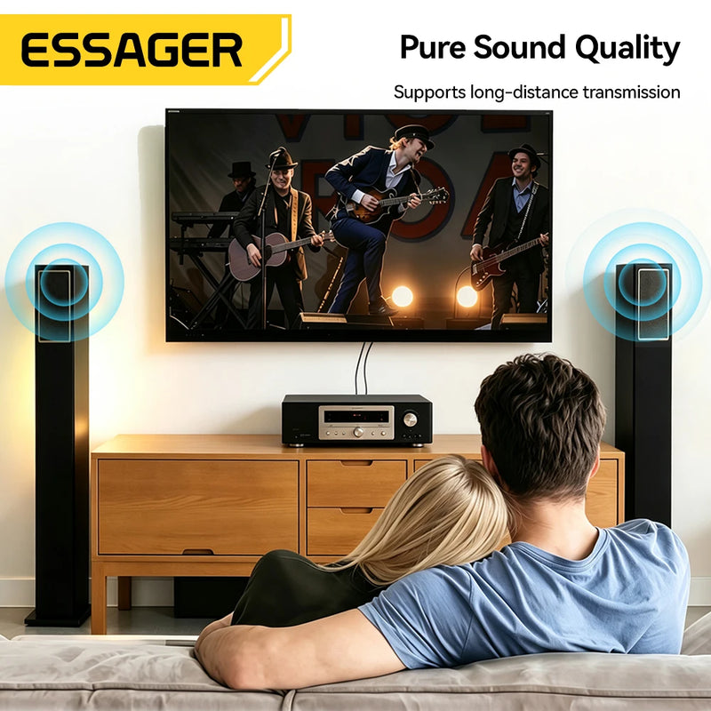 Essager RCA Cable 3.5mm to 2RCA AUX Audio Cable Splitter for Smartphone TV PC Speaker Amplifier Home Theater RCA AUX Audio Cable