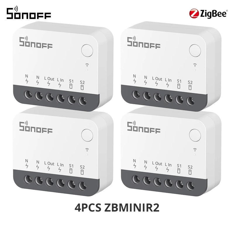 SONOFF ZBMINIR2 Zigbee Smart Switch Detach Relay Mode External Switch Control Works with EWeLink Zigbee Gateway Required 1-4PCS