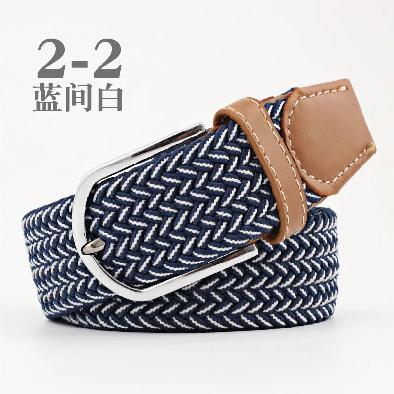 105cm Stretch Woven Belt, Unisex Canvas Belts Fashion Casual Student Belt Women Cinturon Male Waistband.