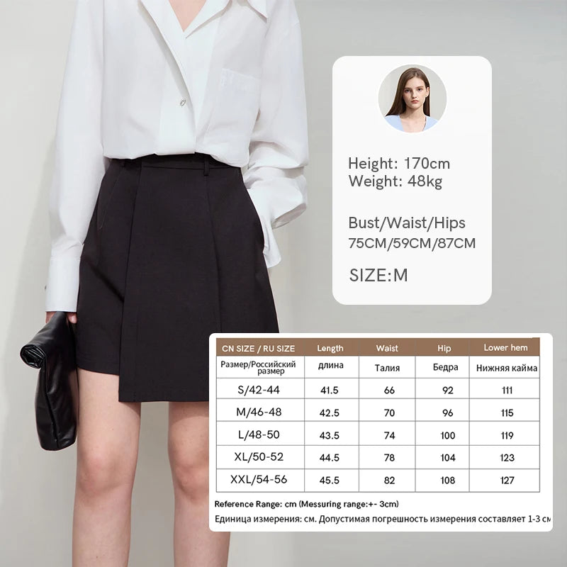 សំពត់ Amii Minimalist រដូវស្លឹកឈើជ្រុះឆ្នាំ ២០២៥ ពណ៌រឹងថ្មីសម្រាប់អ្នកធ្វើដំណើរកម្សាន្ត សំពត់អសមមាត្រ សំពត់ត្បាញ Twill មិនយឺត 12511065