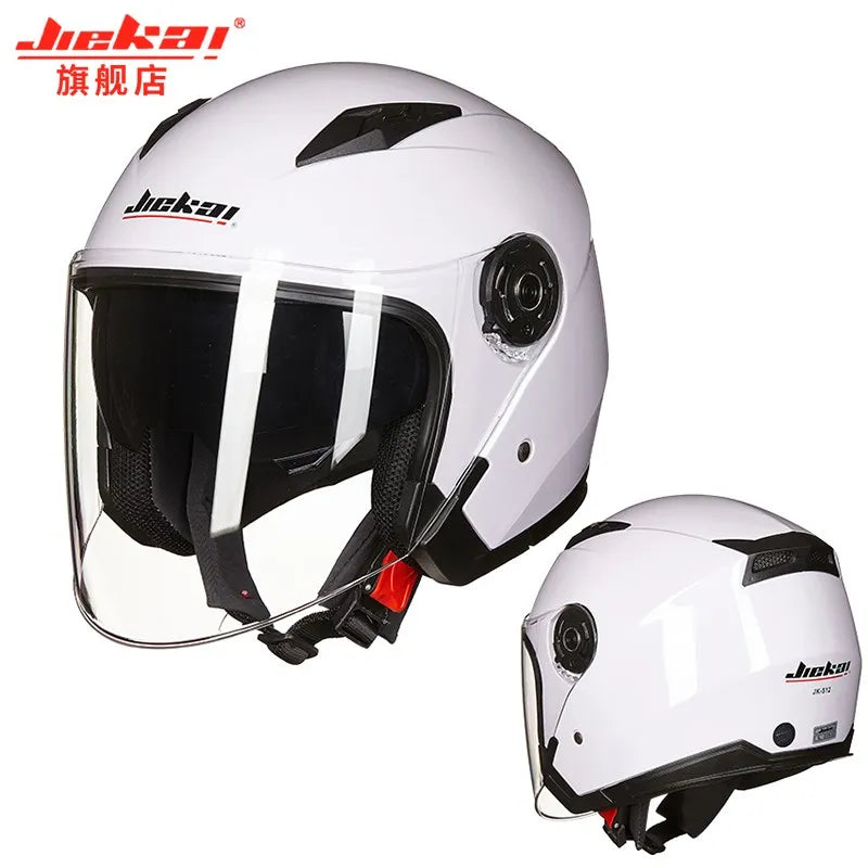 Genuine JieKai Motorcycle Helmet Unisex Scooter Motos Helmets Casco Capacete with Dual Lens