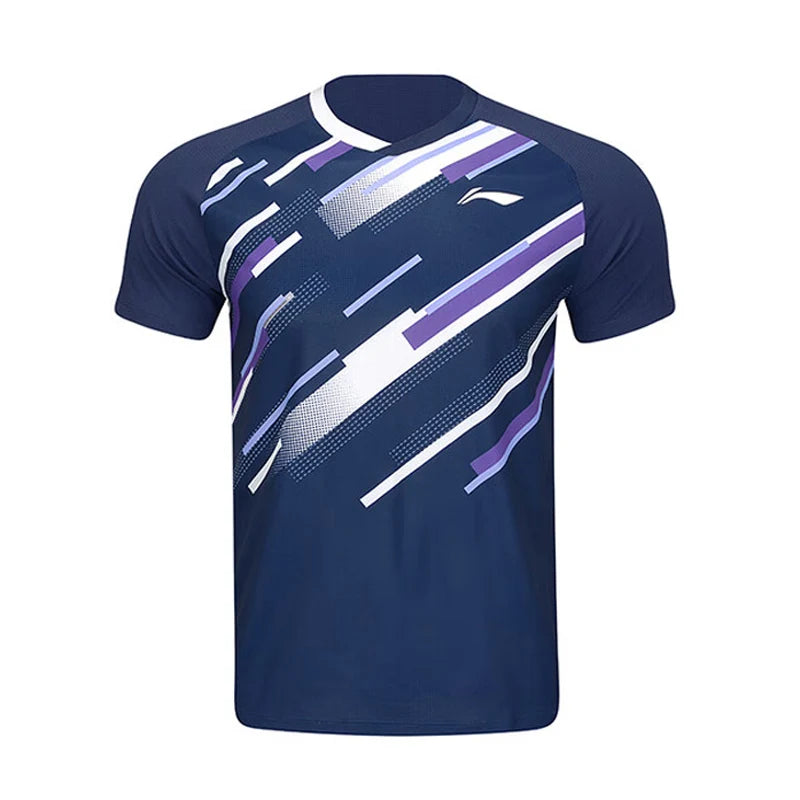 អាវយឺតវាយសី Li-Ning សម្រាប់បុរស និងស្ត្រី 100% Polyester ទន់ និងស្រួល ធន់នឹងការពាក់ AAYV033