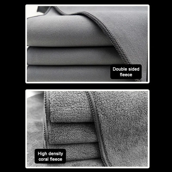 30x30/60CM Car Wash Microfiber Towel Car Cleaning Drying Coral Fleece Rag Car Care Cloth Double Sided Detailing Wash Towels