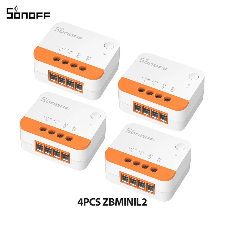 1-10PCS SONOFF ZBMINIL2 Zigbee 3.0 No Neutral Wire Needed Smart Switch Tiny Size Two-Way Control via EWeLink Google Alexa Alice