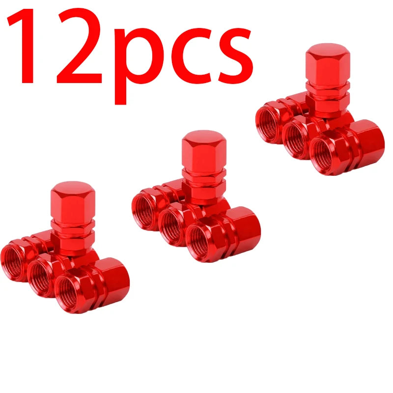 SEAMETAL 4/12Pcs Tire Valve Stem Caps Aluminum Alloy Nipple Wheel Caps for Car Motorcycle Bicycle Decorative Tires Accessories