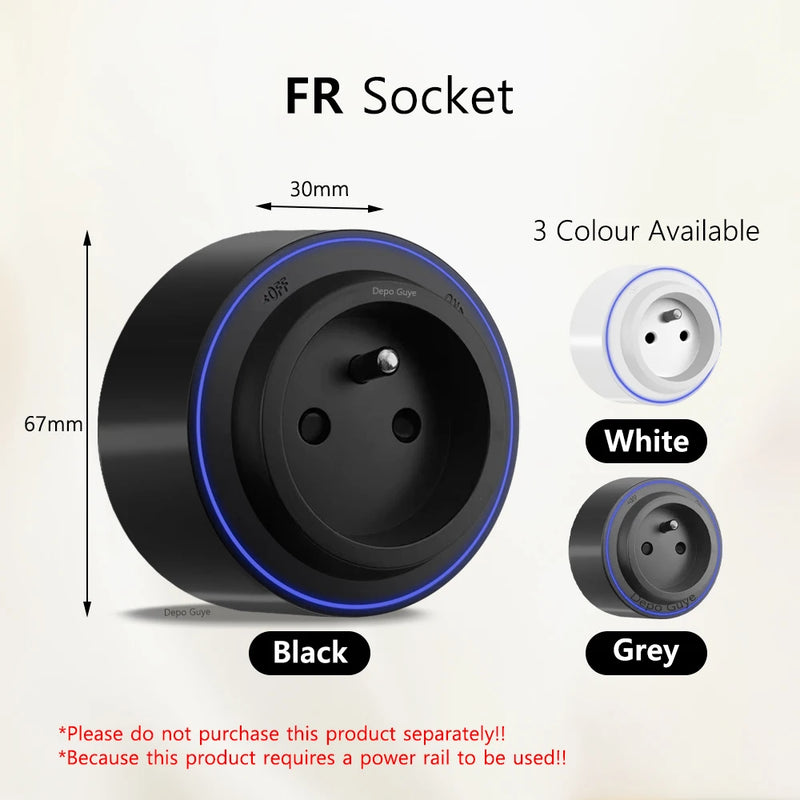 Induction lamp Wall Track Socket EU FR Italy Israeli UK Standard Home Office Electric Socket Removable Plugs Adapter USB C Ports