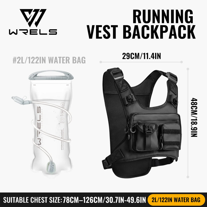 WRELS Hydration Backpack Water Resistant Breathable Lightweight Hydration Vest Trail Running Hiking Cycling Marathon Vest