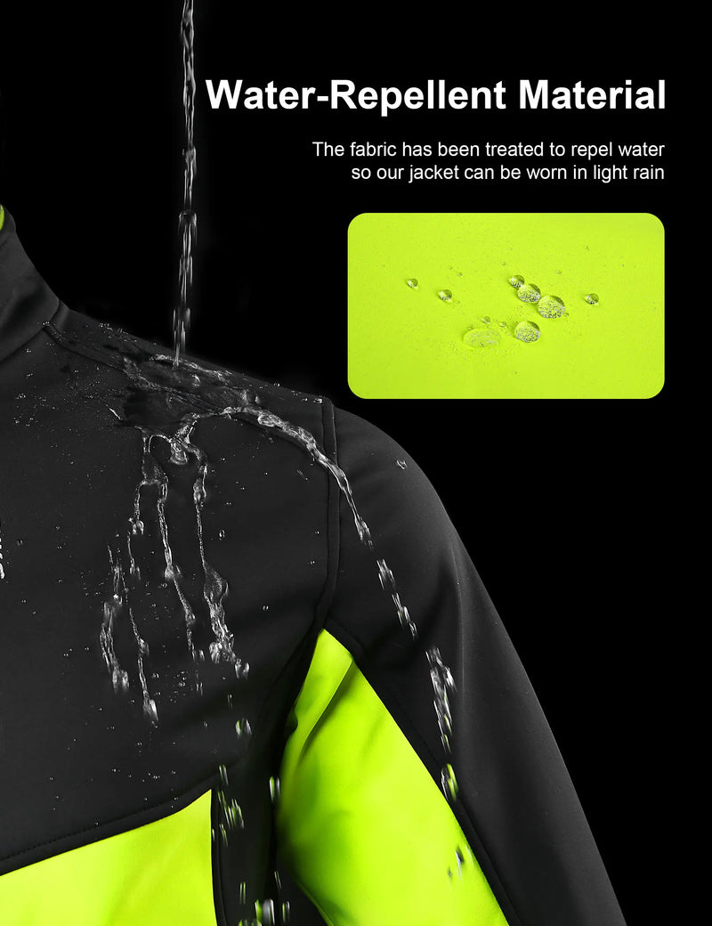 INBIKE Winter Fleece Cycling Soft Shell for Men Waterproof Thermal Road Bike Jackets Coat for Riding MTB Cycling Clothing Man