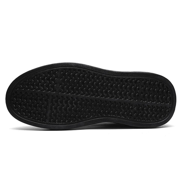 Men's Hook & Loop Loafers Platform Slip on Casual Dress Shoes Faux Leather Business Walking Sneakers for Work Office