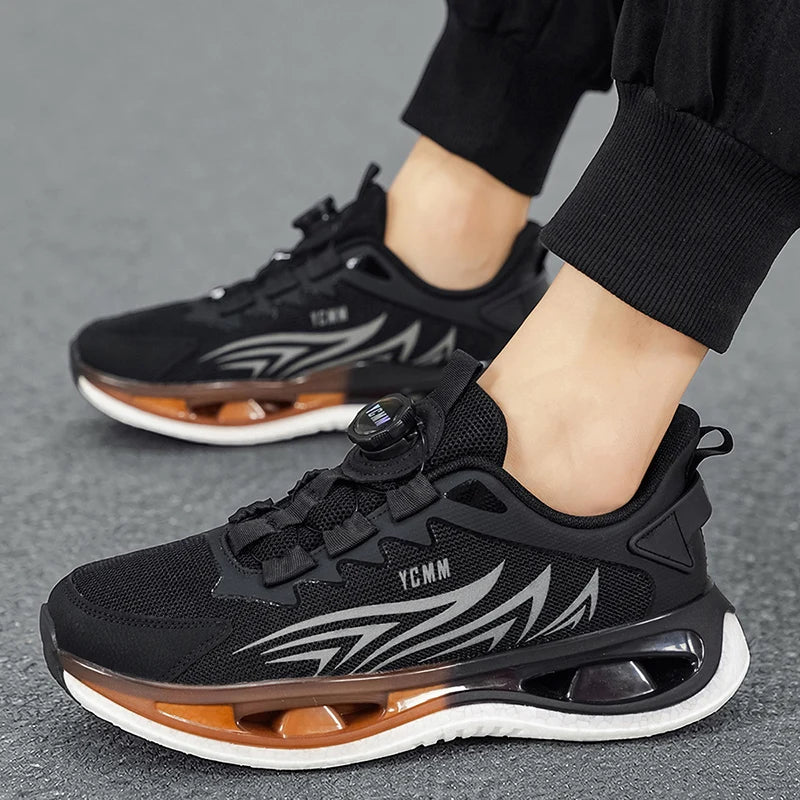 Men's casual cushioning sneakers Four seasons breathable light soft-sole outdoor racing running shoes Comfort speed sports shoes