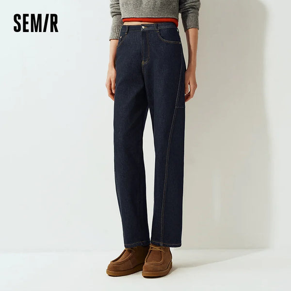 ខោខូវប៊យ Semir សម្រាប់នារី រចនាបថរលុង ជើងកោង ស្ទីលតាមដងផ្លូវ 2026 សម្លៀកបំពាក់ប្រចាំថ្ងៃរដូវរងាថ្មី