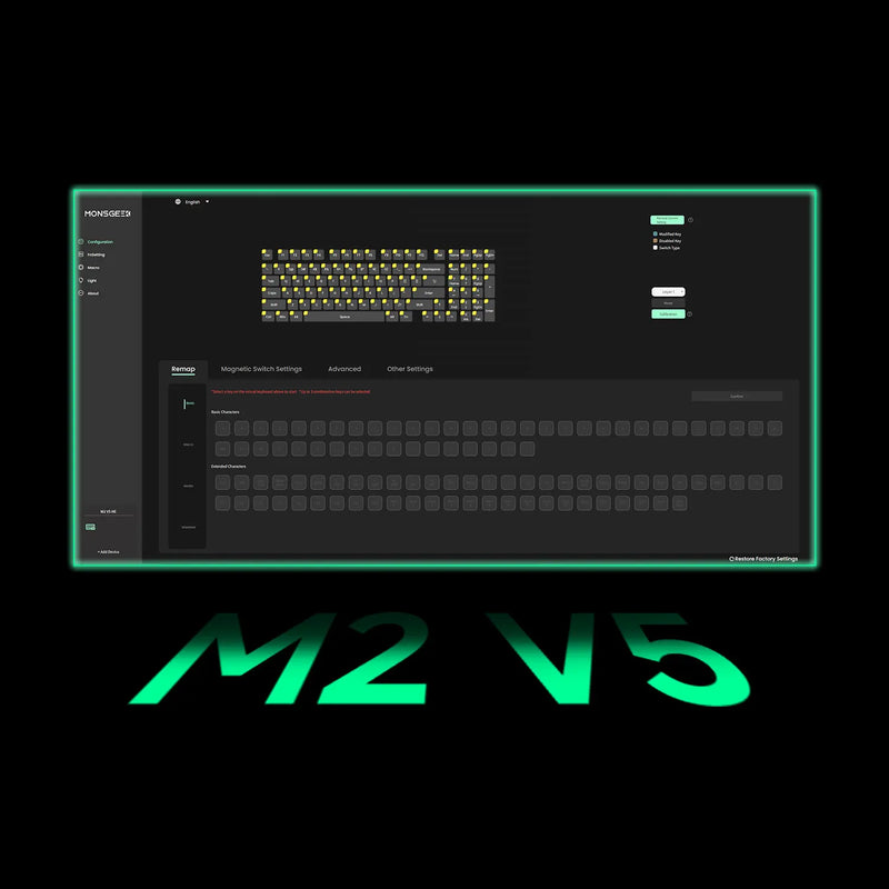 AkkoxMonsGeek M2 V5 HE Magnetic Switch Keyboard 98 Keys ANSI Layout Rapid Trigger 0.005mm 8K Polling Rate Custom Gaming Keyboard