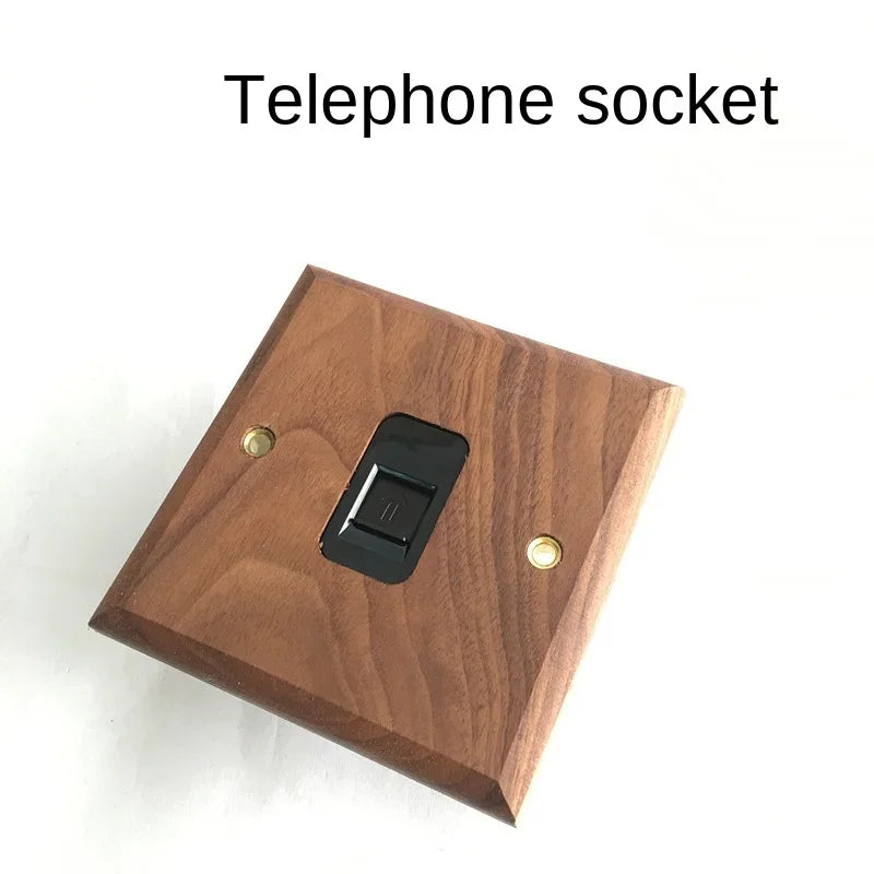 DepoGuye High quality retro American light switch socket, pure wood brass toggle switch plate, home &bed wall light switch