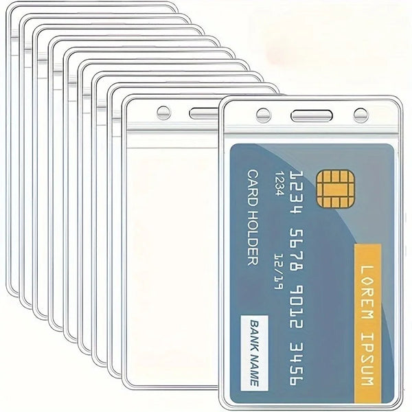 10pcs Waterproof Transparent Card Holders Specifically Designed, Plastic Protectors for Business,Bank Credit Cards,campus card