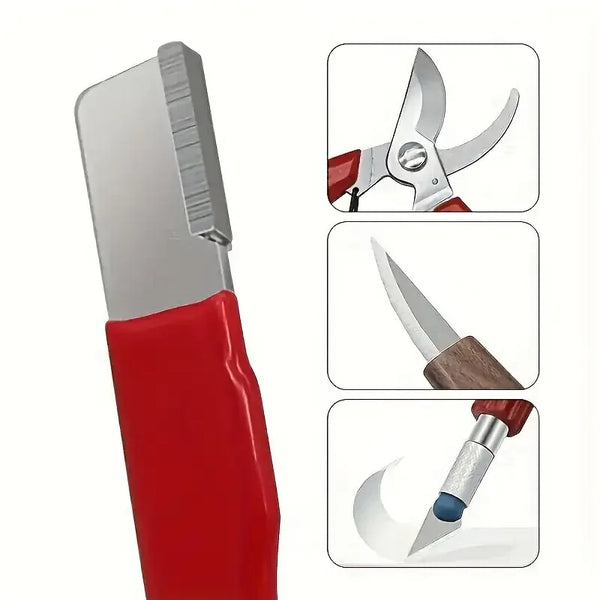 "Precision Edge" ឧបករណ៍សំលៀងកាំបិតផ្ទះបាយអាជីព - ថ្មសំលៀងសេរ៉ាមិចឌីយ៉ាម៉ង់ និងតង់ស្តែន សម្រាប់មុខកាំបិតគ្រប់ប្រភេទ រួមទាំងកន្ត្រៃសួនច្បារ